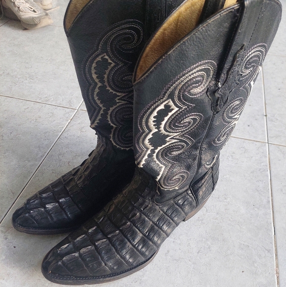 Pecos Bill,caiman tail cut boots - Picture 2 of 13